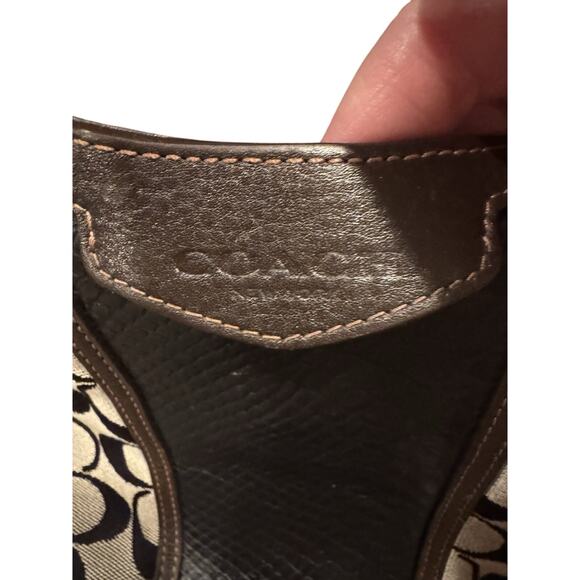 Coach Signature canvas tote bag with snake skin leather trim and leather strap - Picture 7 of 12